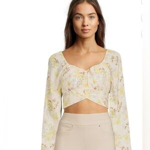 Floral long sleeve  Crop Top